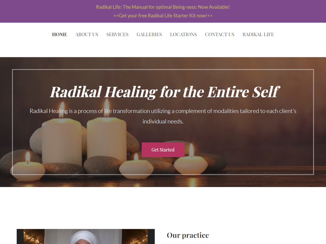 Home page for Radikal Healing