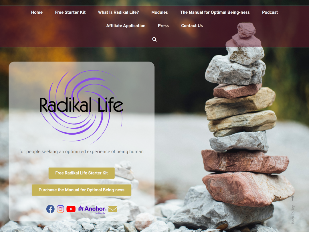 Home page for Radikal Life